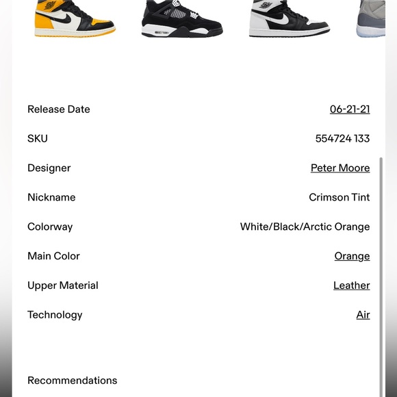 Air Jordan 1 mid crimson tint toe - Picture 7 of 8